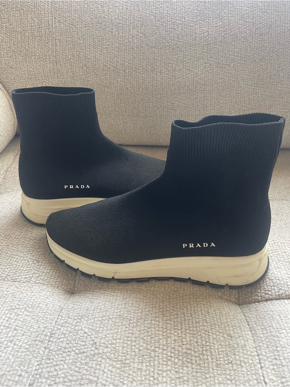 Prada Black Knit Sock Sneakers